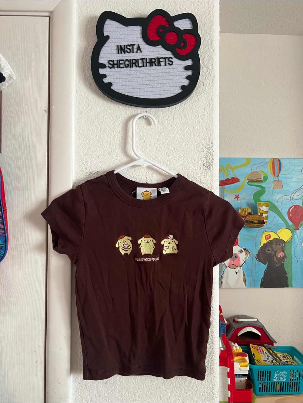sanrio pompom graphic top